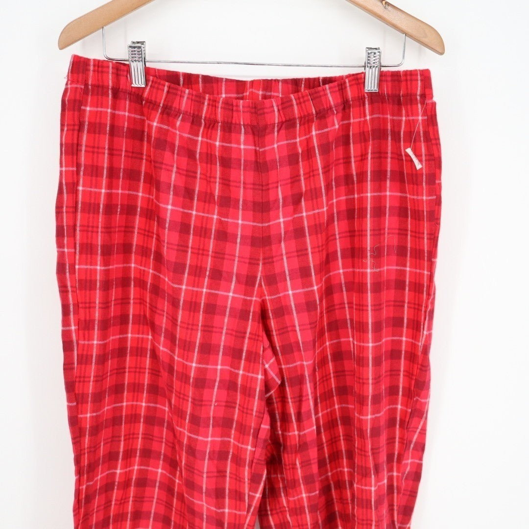 Charter Club Intimates Flannel Pajama Pants Womens Large Red Bennet Plaid Cotton
