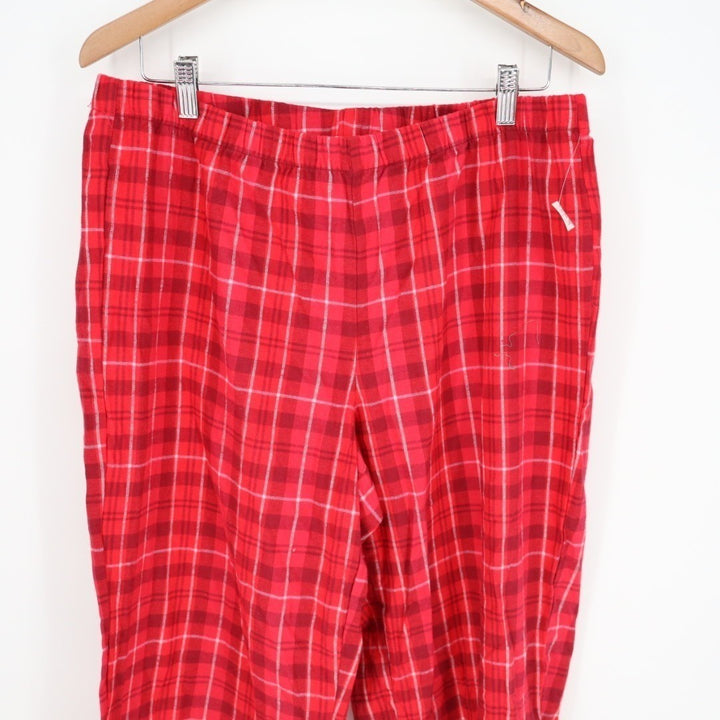 Charter Club Intimates Flannel Pajama Pants Womens Large Red Bennet Plaid Cotton
