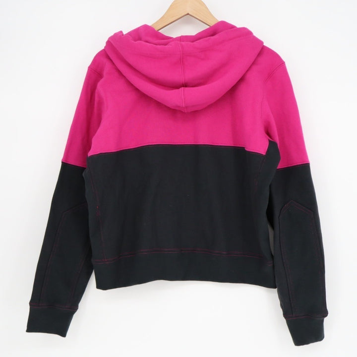 American Giant Hoodie Womens Small Pink Black Logo Fleece Lined Cotton Full Zip