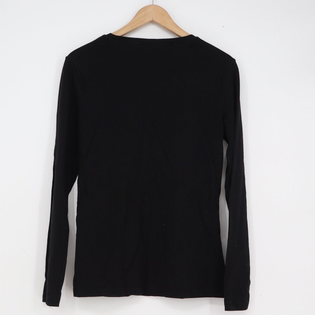 Apt 9 Essential Tee Womens Medium Black Long Sleeve Crewneck Modal Cotton Blend
