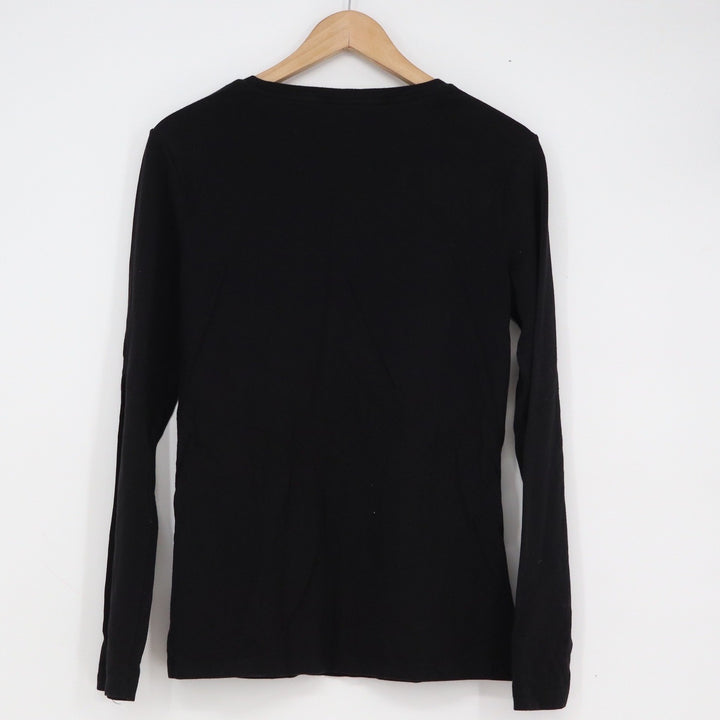 Apt 9 Essential Tee Womens Medium Black Long Sleeve Crewneck Modal Cotton Blend