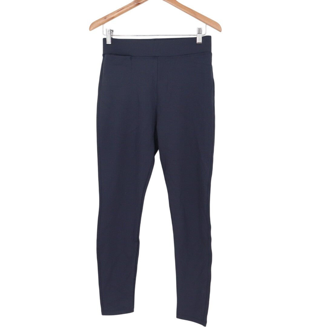 American Giant Ponte Slim Pants Womens 8 Navy Modal Stretch Made In USA
