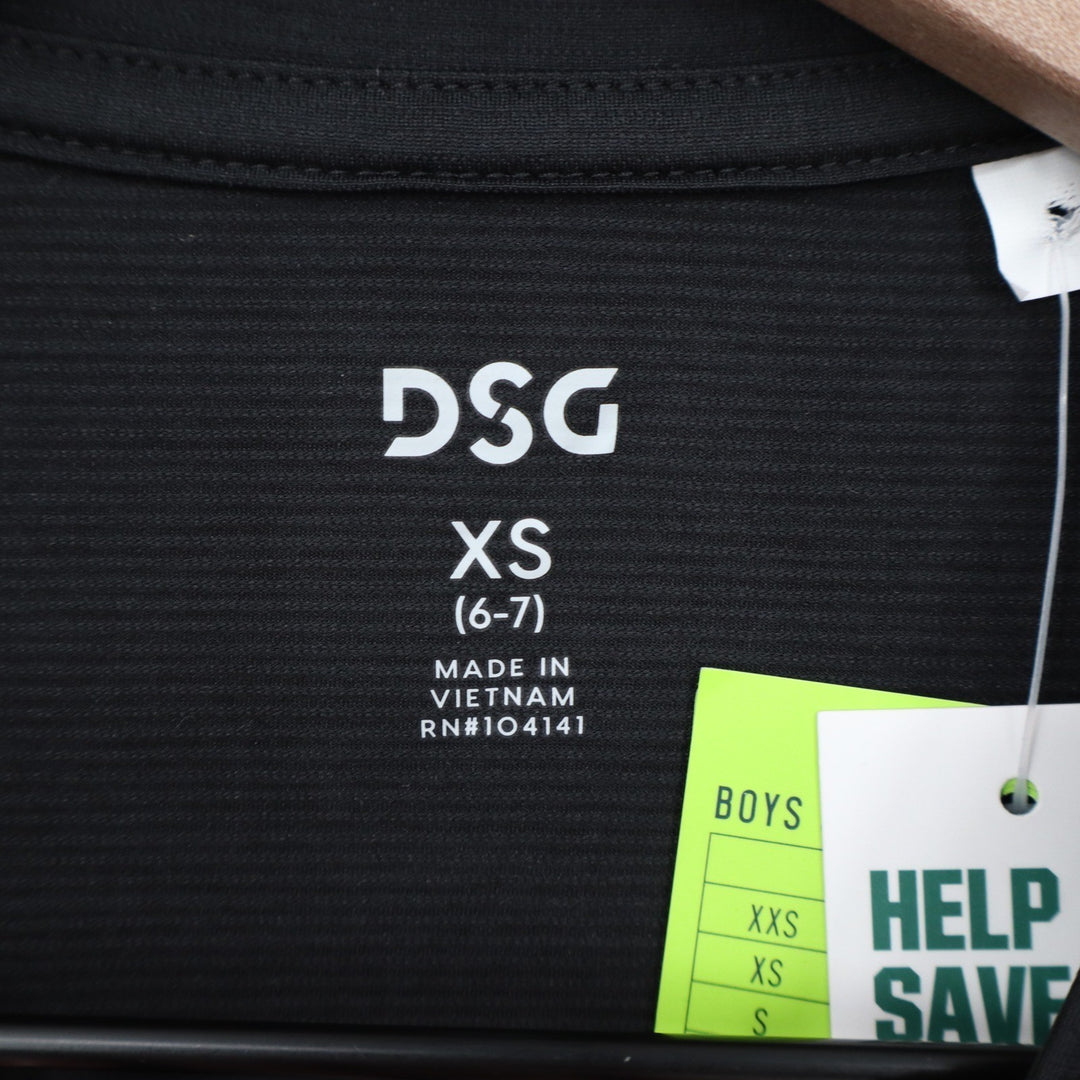DSG Boys Movement Tee Pure Black Short Sleeve Athletic Shirt XS 6-7