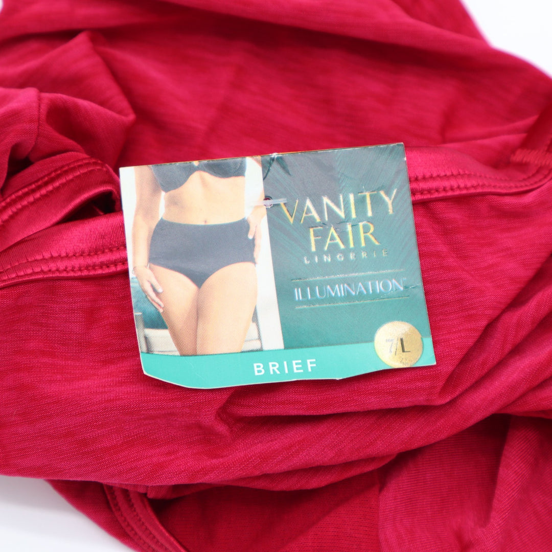 Vanity Fair Illumination Brief Panties Womens Large Red Stretch Flattering Fit