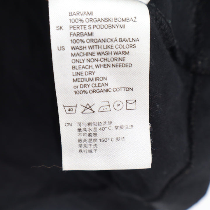 HM Black Organic Cotton Scoop Neck Pocket T-Shirt Size 6 Short Sleeve Basic Tee