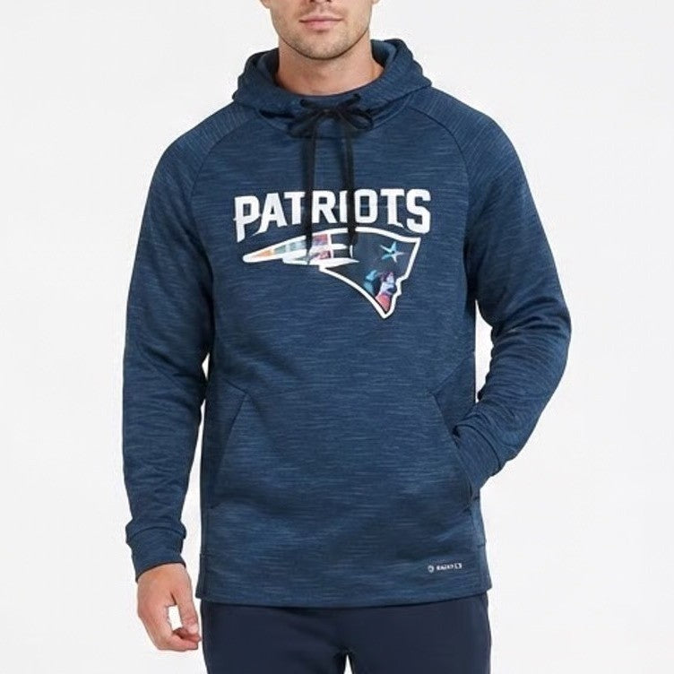 Tek Gear Mens New England Patriots Warm Tek Hoodie Navy Blue Space Dye Size M