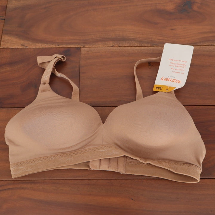 Warners Simply Perfect Super Soft Wirefree Bra Womens 34A Nude Adjustable Strap