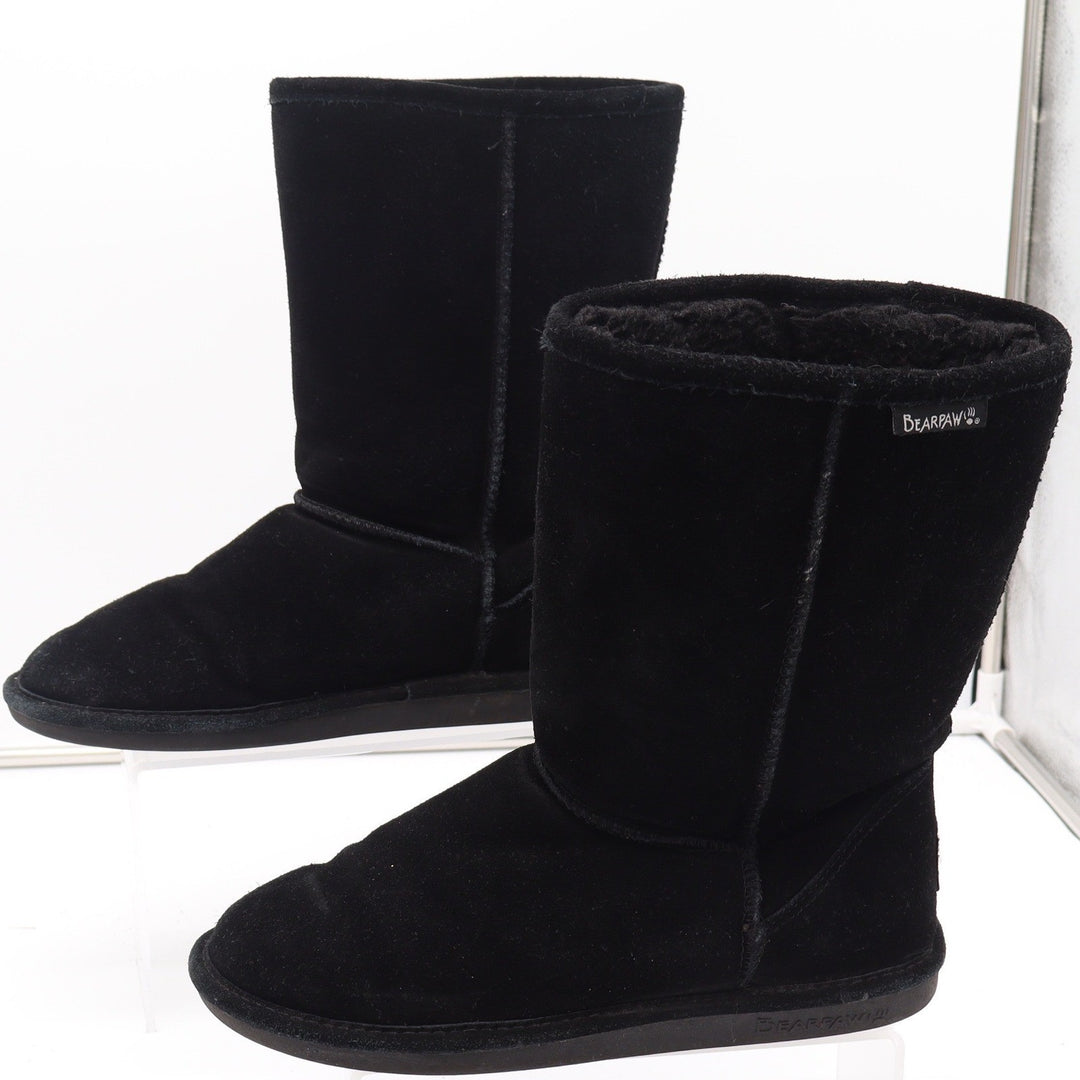 Bearpaw Elle Tall Black Suede Sheepskin Lining Winter Boots Womens Size 10