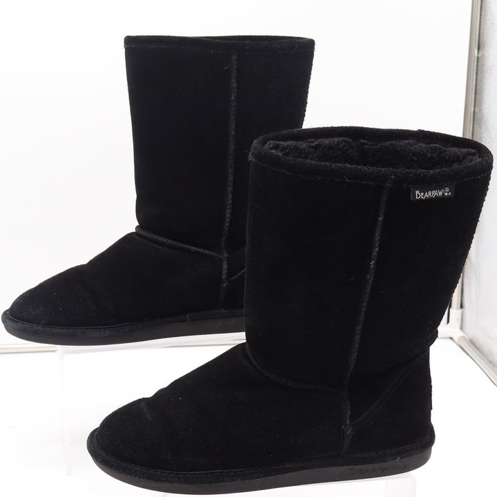 Bearpaw Elle Tall Black Suede Sheepskin Lining Winter Boots Womens Size 10