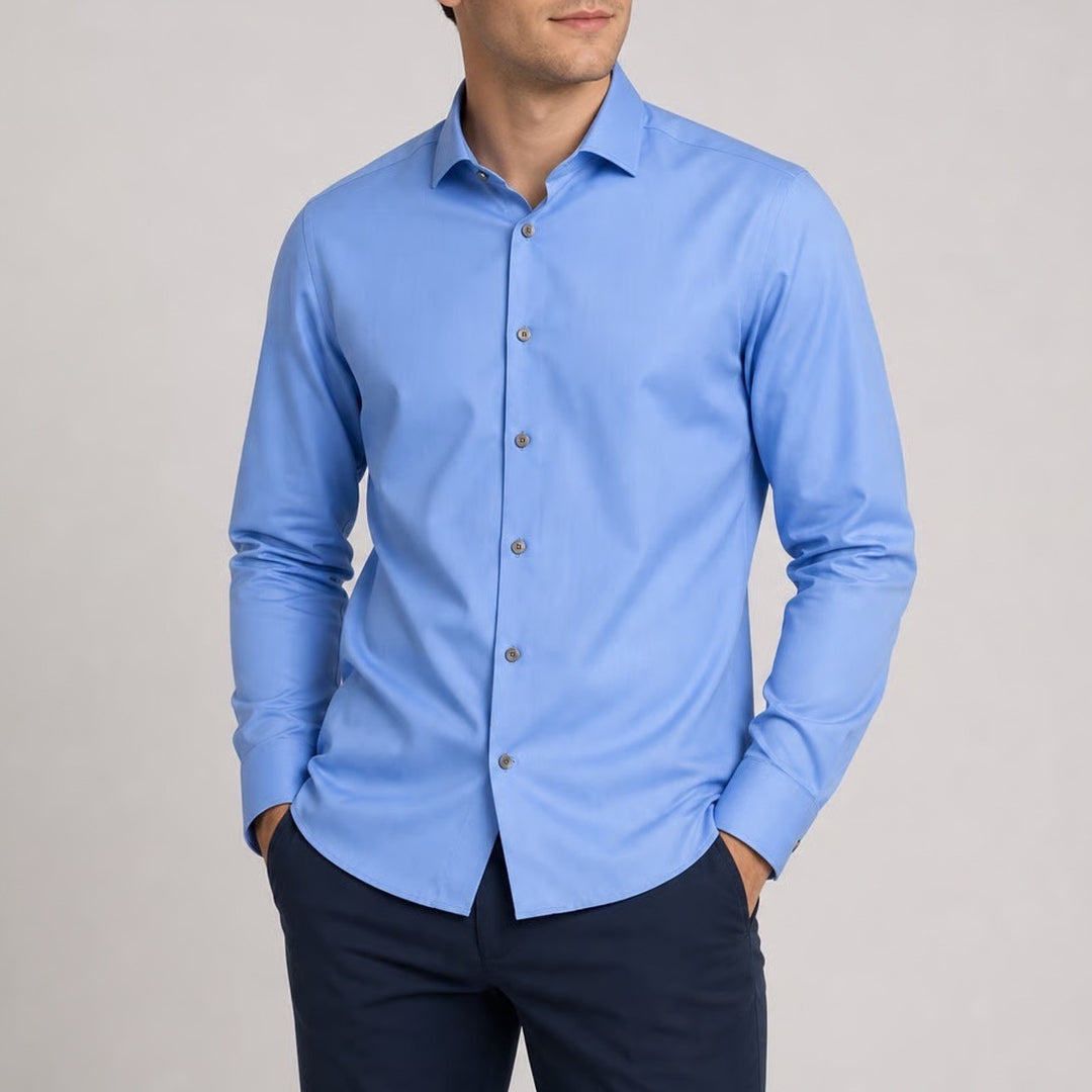 Calvin Klein Mens Slim Fit Infinite Non-Iron Dress Shirt Blue 16.5 34/35