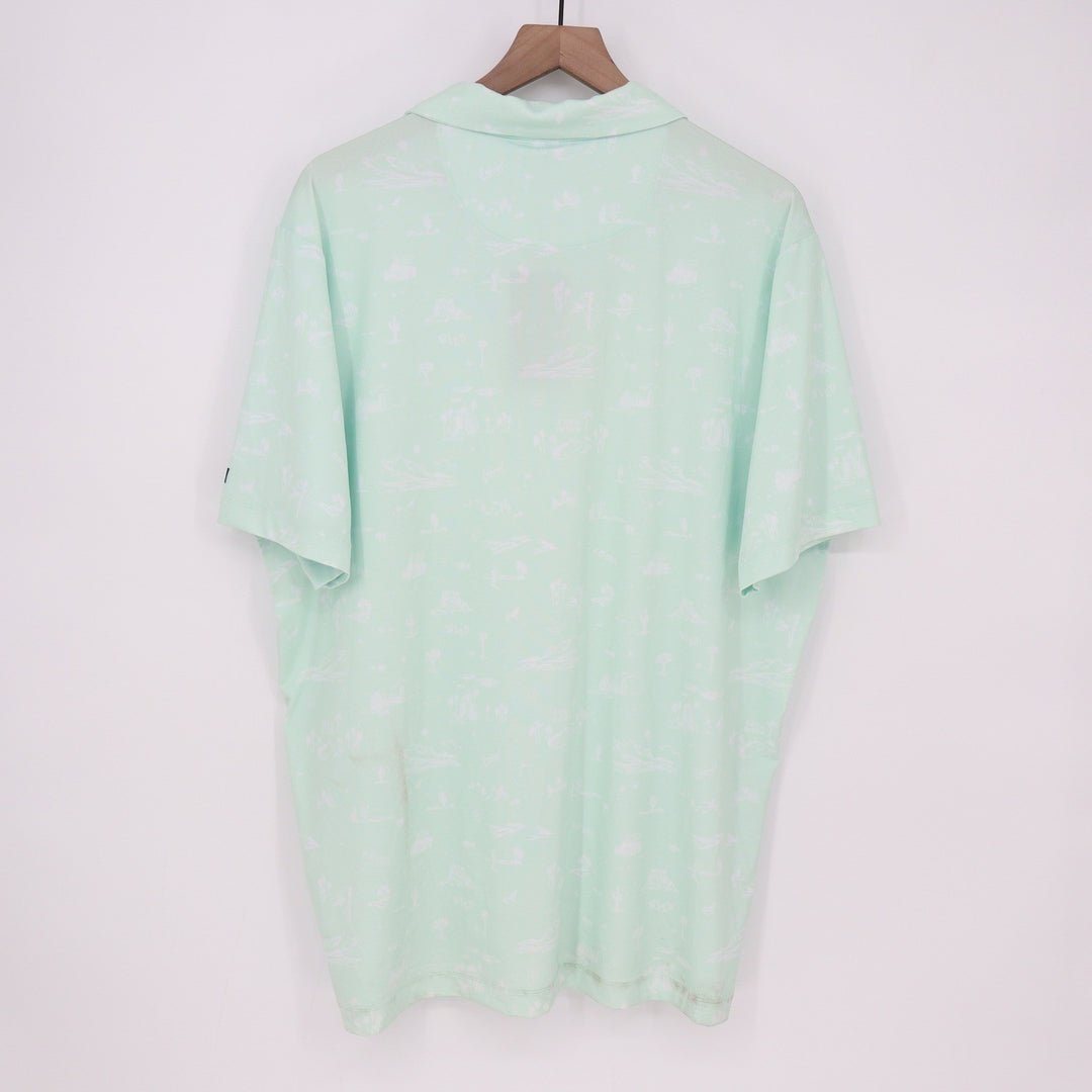 Bad Birdie Southwest Loop Golf Polo Mint Green Graphic Print Mens 2XL