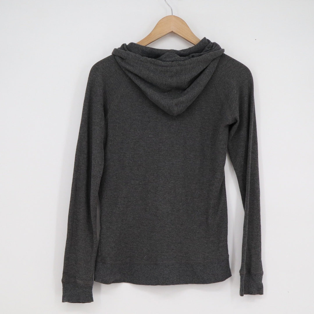 Forever 21 Mens Charcoal Gray Waffle Knit Thermal Zip Up Hoodie Size M