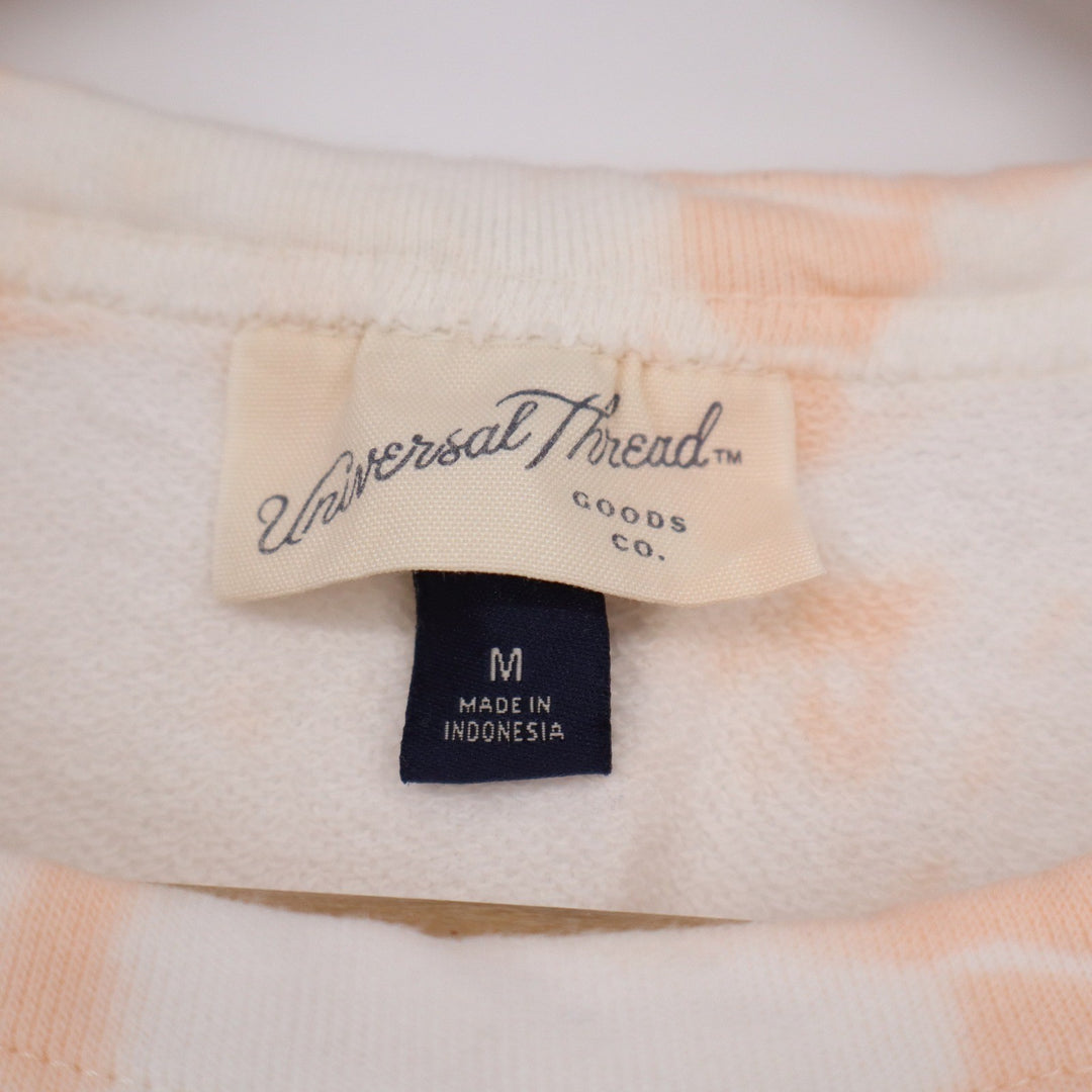 Universal Thread Peach White Tie Dye Raglan Cotton Sweatshirt M
