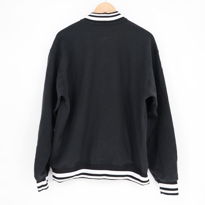 American Giant Lettermen Varsity Jacket Unisex Medium Black Cotton Snap Front