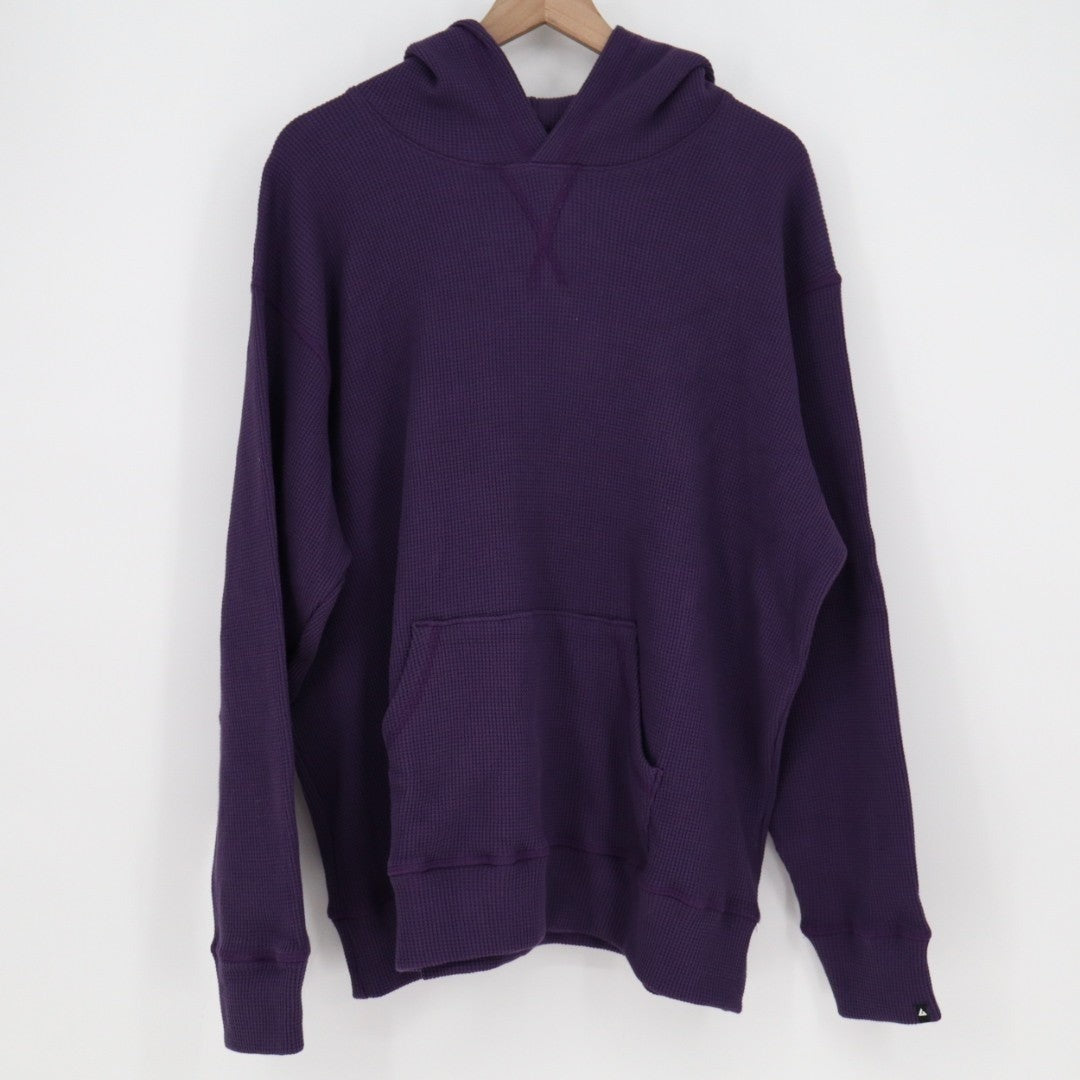 American Giant Summit Hoodie Mens 2XL Purple Cotton Waffle Knit Kangaroo Pocket