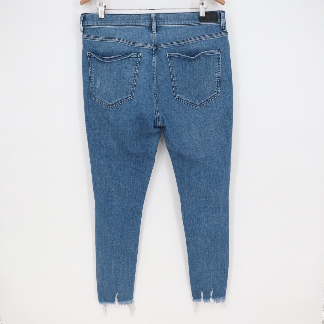EXPRESS Skinny High Rise Distressed Jeans Blue Size 14 R