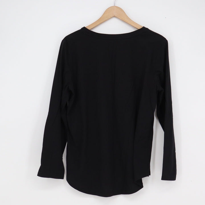 Rae Dunn Boo Halloween Long Sleeve Graphic Tee Shirt Black XL