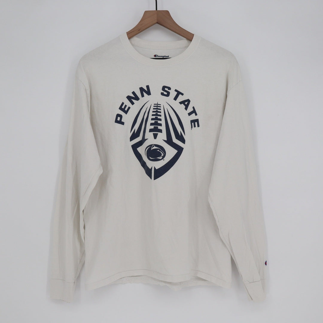 Champion Penn State Nittany Lions Long Sleeve T-Shirt Cream Mens Large