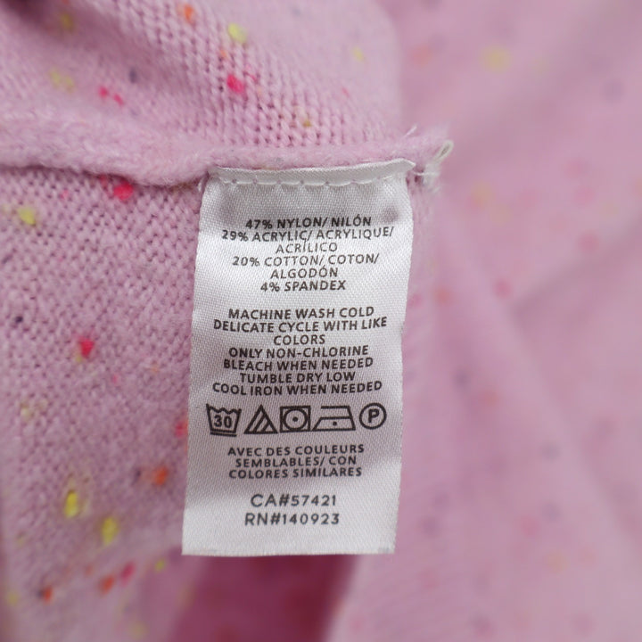 LOFT Pink Confetti Speckled Turtleneck Sweater Mens Size M Raglan Knit Pullover