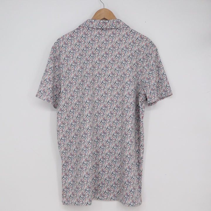 Maelreg Performance Polo Shirt Medium Multicolor Abstract Print Short Sleeve