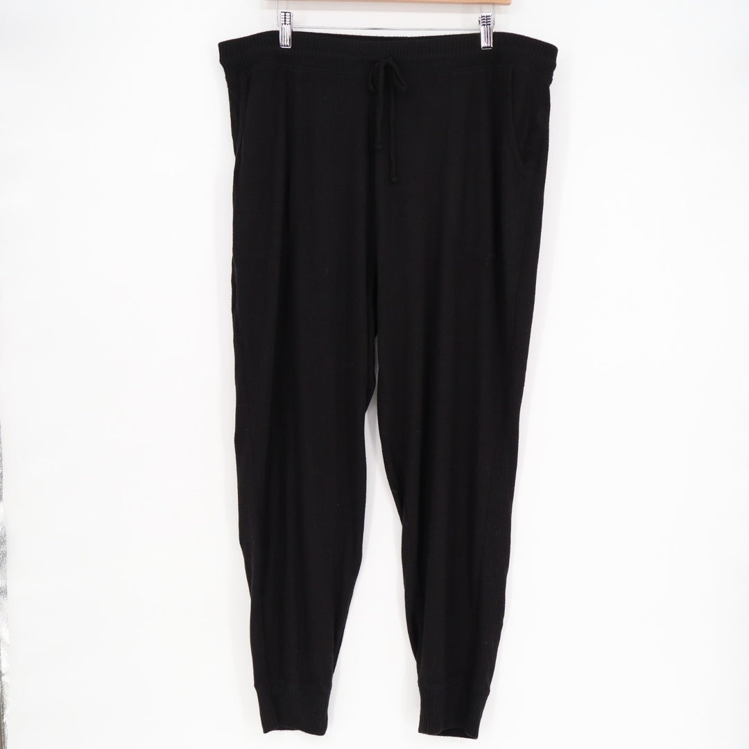 Old Navy Jogger Pants Womens XL Black Stretch Slash Pockets Drawstring Tapered