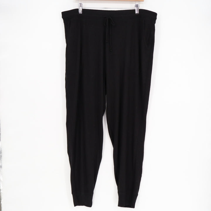 Old Navy Jogger Pants Womens XL Black Stretch Slash Pockets Drawstring Tapered