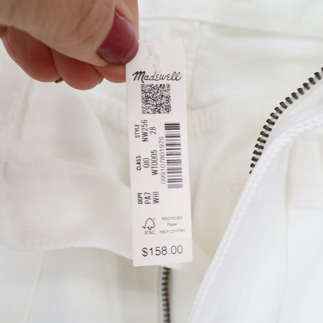 Madewell Jean Womens 28 The Cleo Straight White High Rise NW256 New