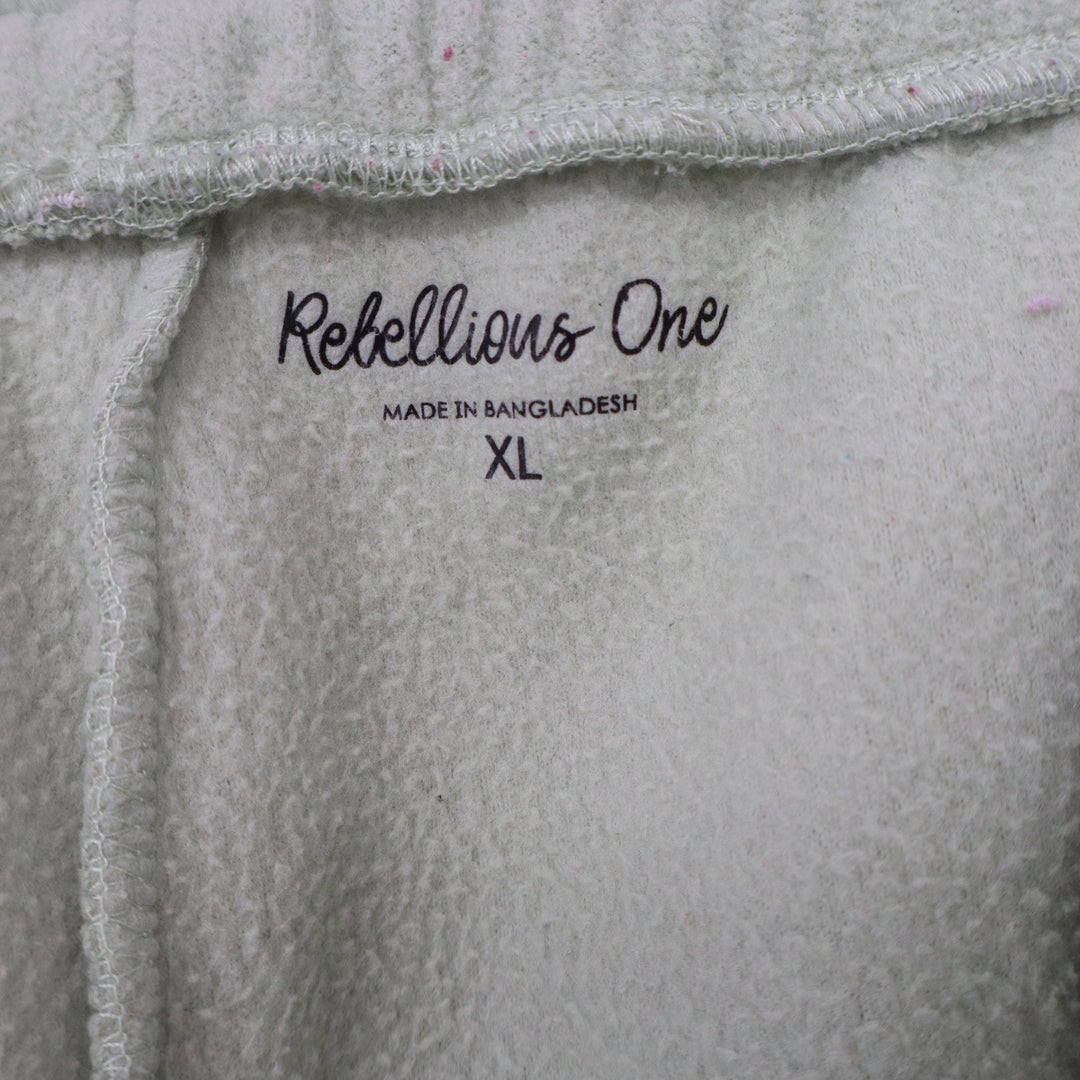 Rebellious One Sage Green Butterfly Fleece Joggers XL Sweatpants