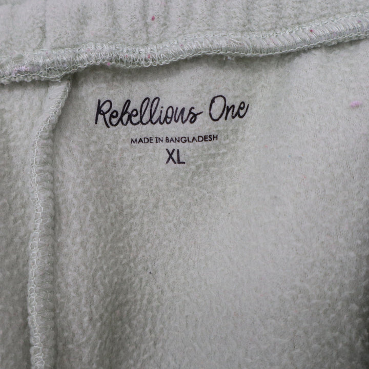 Rebellious One Sage Green Butterfly Fleece Joggers XL Sweatpants