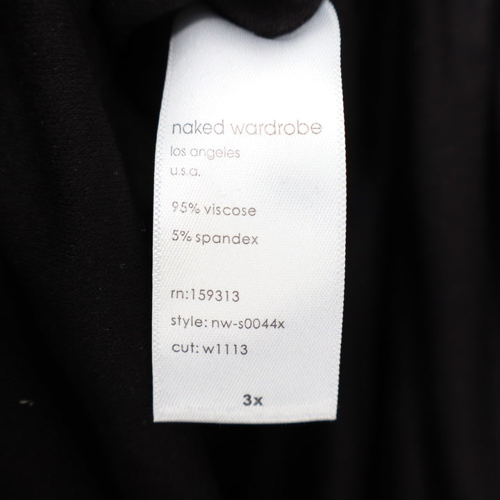 Naked Wardrobe Black Viscose Stretch Bodycon Maxi Skirt Plus Size 3X