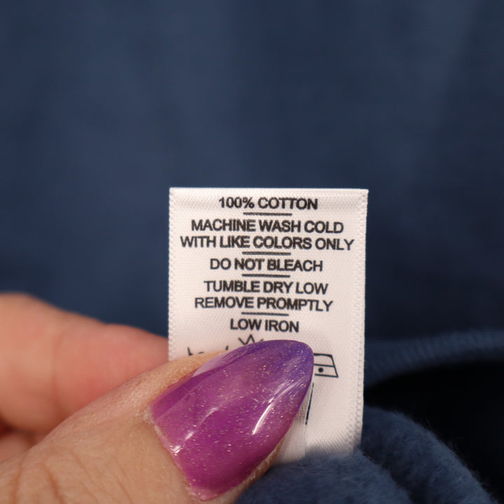 American Giant Midweight Sweatshirt Womens XS Blue Cotton Fleece Lined Side Slit