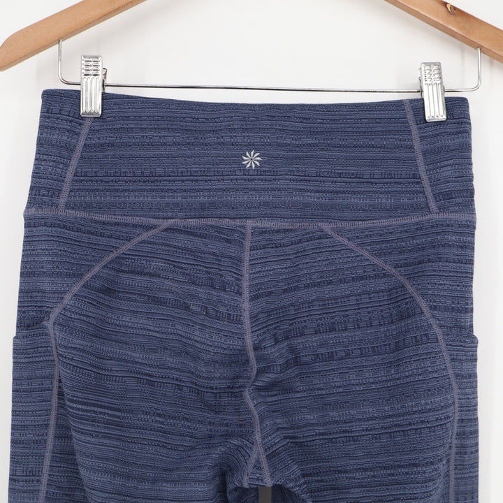 Athleta Navy Blue Textured Capris with Mesh Insets Size Medium