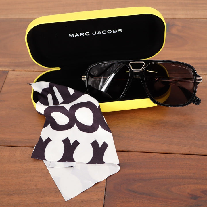 Marc Jacobs MARC 415/S Black Gold Aviator Sunglasses with Case and Cloth