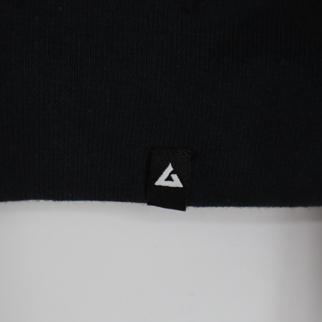 American Giant Hoodie Women Small Black Full Zip Cotton Logo Drawstring Rib Hem