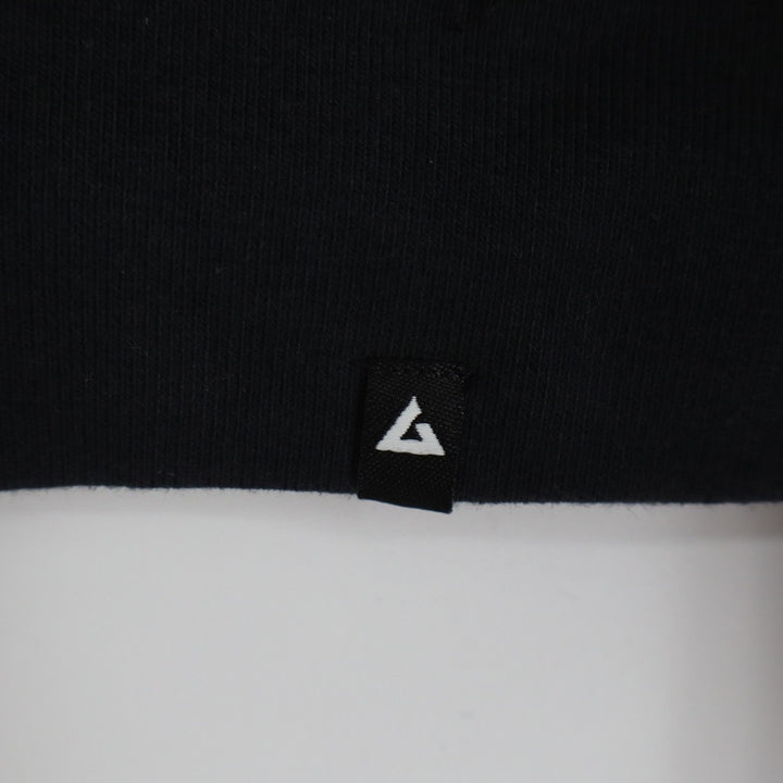 American Giant Hoodie Women Small Black Full Zip Cotton Logo Drawstring Rib Hem