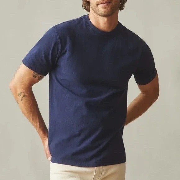 American Giant Navy Men's Crew Neck T Shirt Navy Blue Size Medium Made in USA