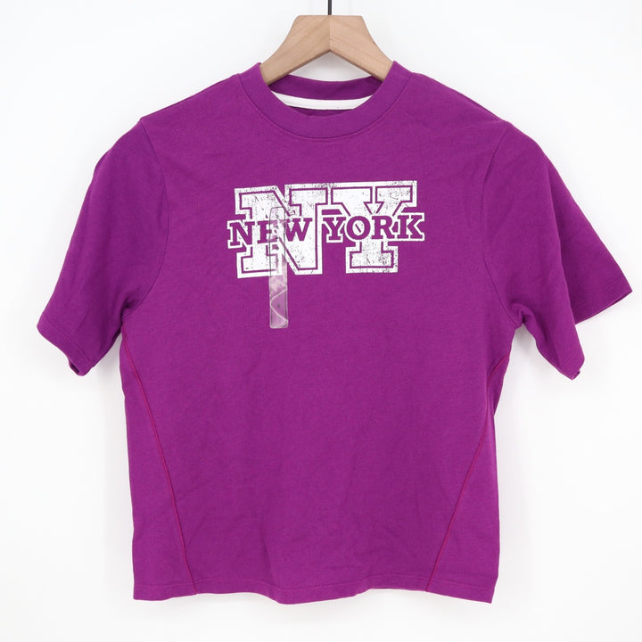 DSG Girls S 8-9 New York Graphic Tee Vibrant Violet Cotton T-Shirt