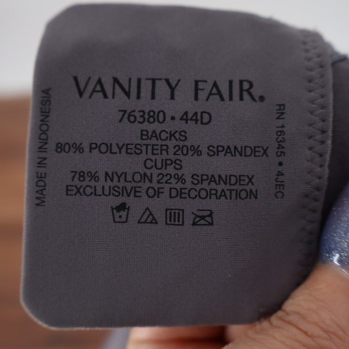 Vanity Fair Beauty Back Full Figure Smoothing Underwire Bra 44D Steele Violet