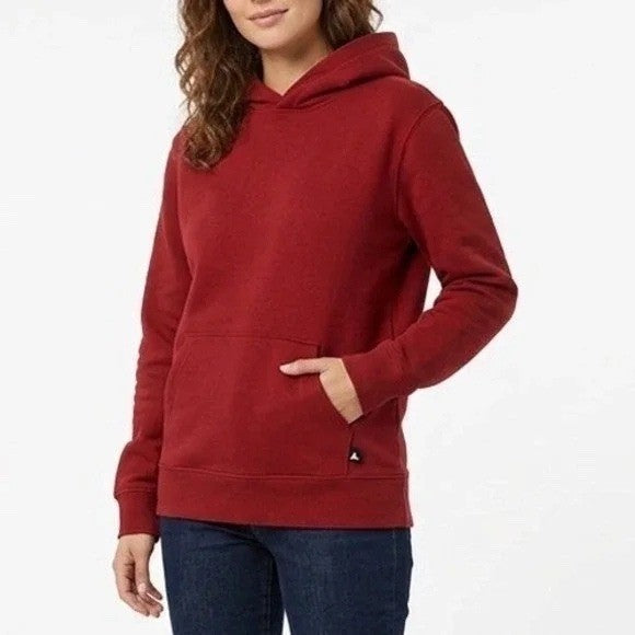 American Giant Midweight Hoodie Womens Medium Red Cotton Fleece Kangaroo Pocket
