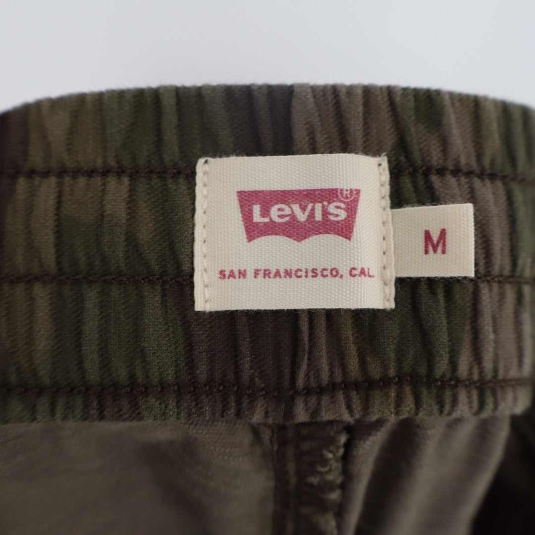 Levi's Jogger Pants Mens Medium Green Camouflage Cotton Stretch Drawstring Waist