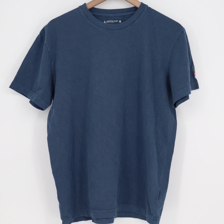 American Giant Classic Crew Neck T Shirt Blue Cotton Made in USA Mens Size M