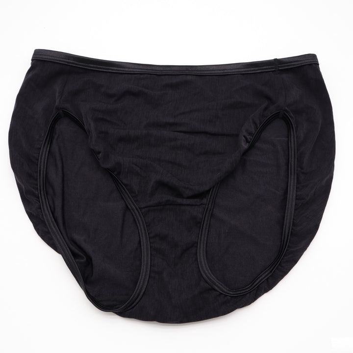 Vanity Fair Illumination Hi Cut Brief Panty Womens 8/XL Black Full Back Coverage