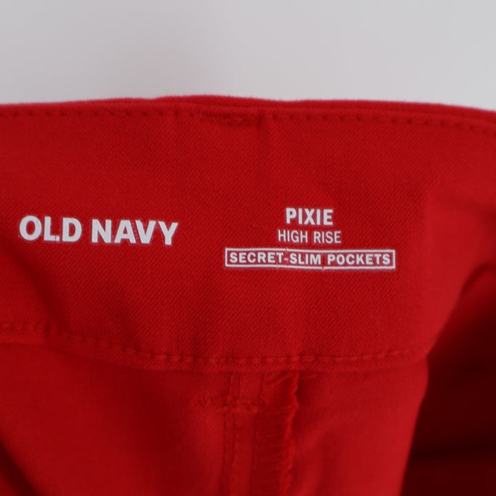 Old Navy Pixie Ankle Pants Women 10 Red Secret-Slim Pockets High Rise Skinny Leg