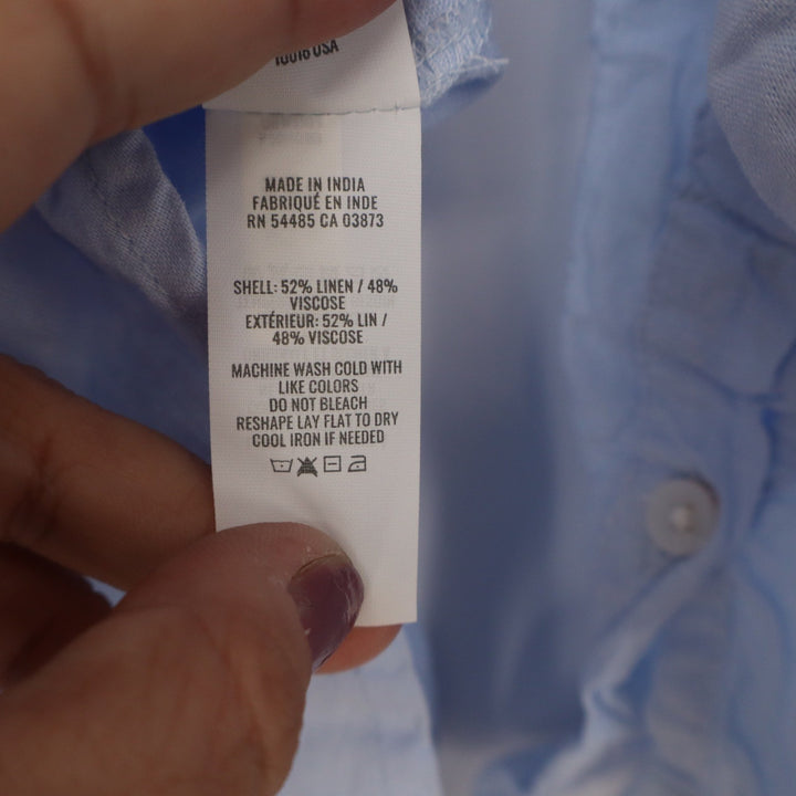 Aerie Light Blue Linen Blend Button Down Shirt Long Sleeve XS