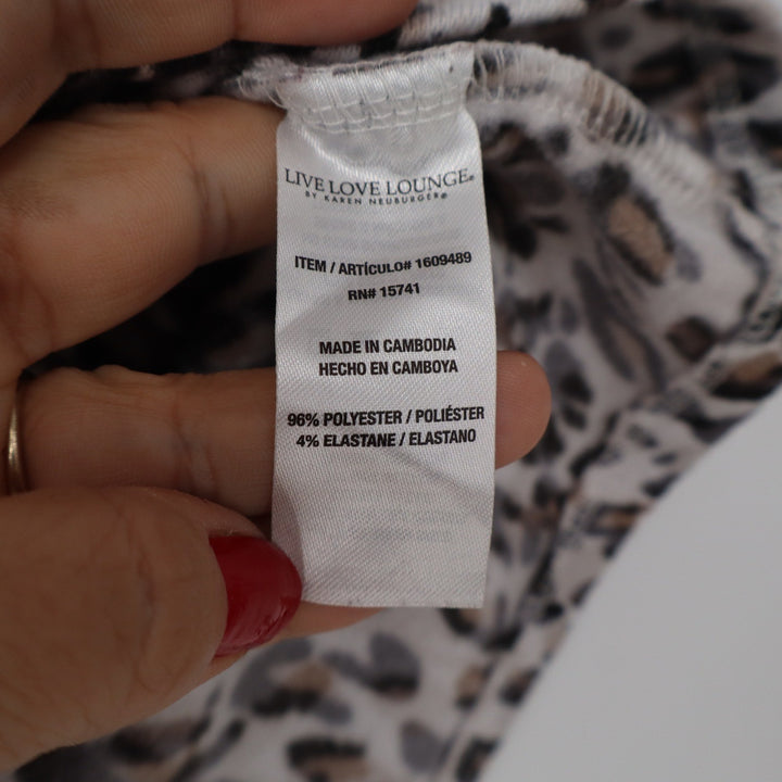 Live Love Lounge Karen Neuburger Leopard Print Tank Top Gray Small