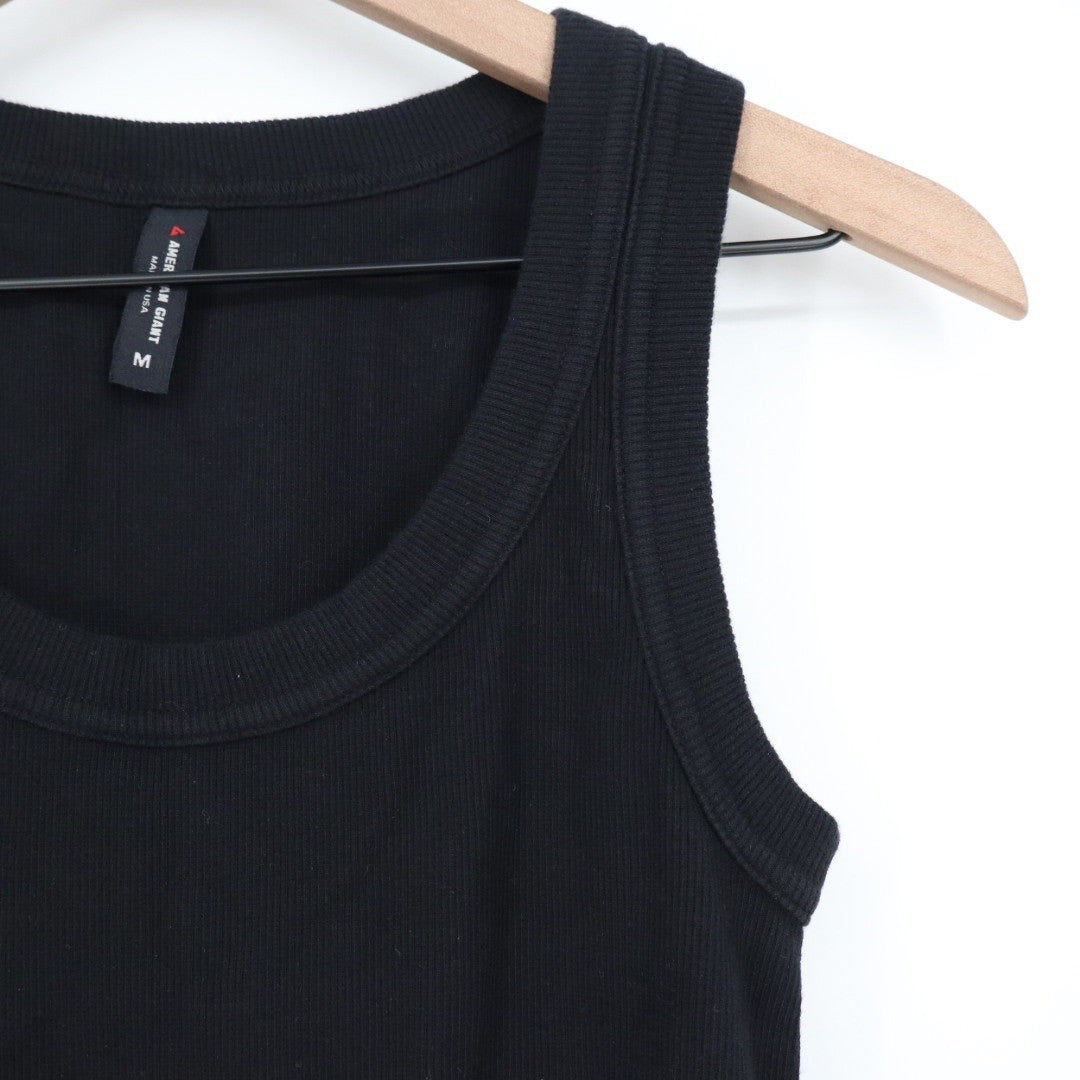 American Giant Classic Tank Top Black Ribbed Racerback Size M