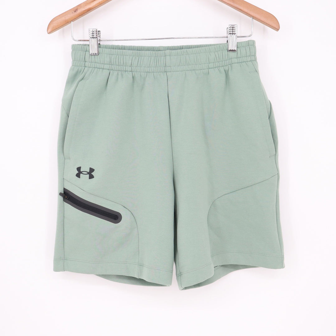 Under Armour Mens Unstoppable Fleece Shorts Sage Green Size S