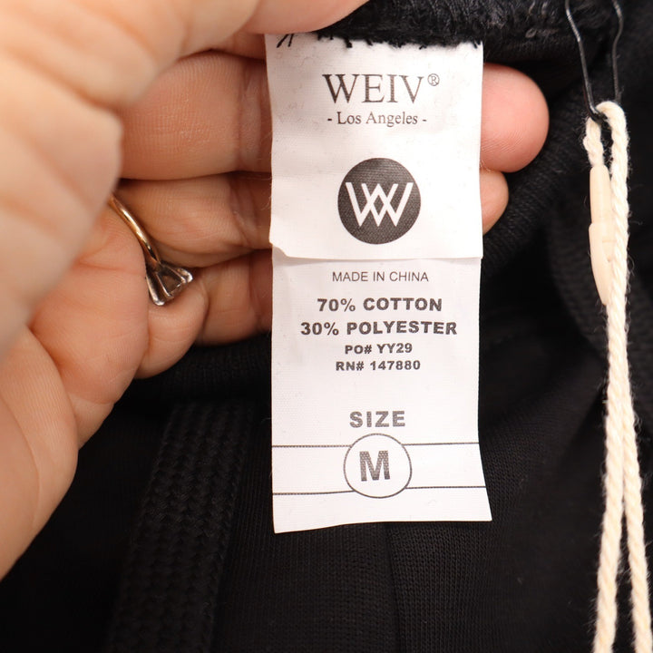 WEIV Los Angeles Mens Flare Sweatpants Black Essentials Joggers Size M