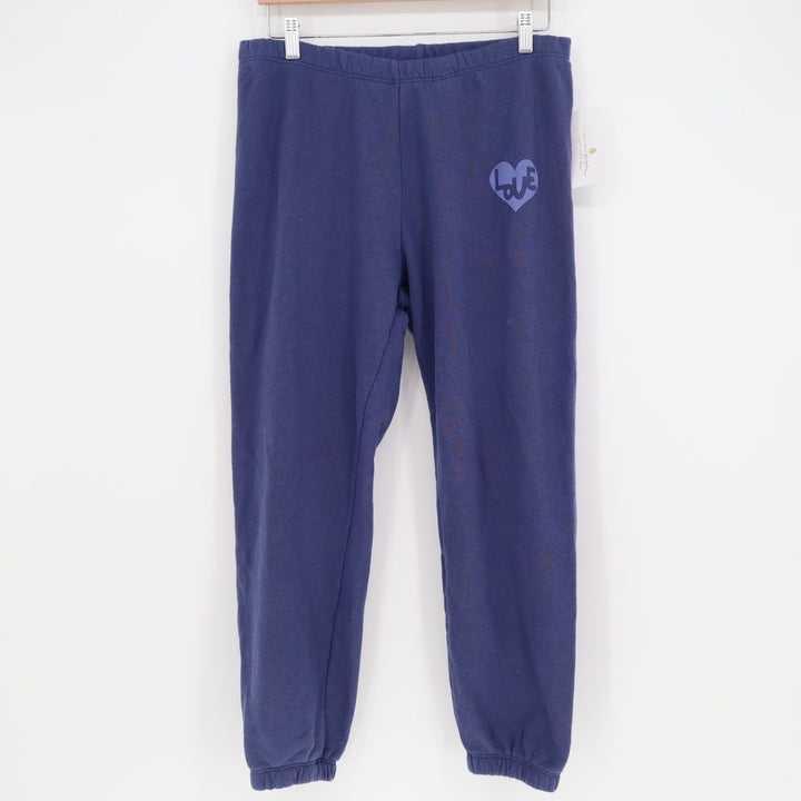 Spiritual Gangster Heart Luna Sweatpant Indigo Blue Heart Graphic Joggers Large