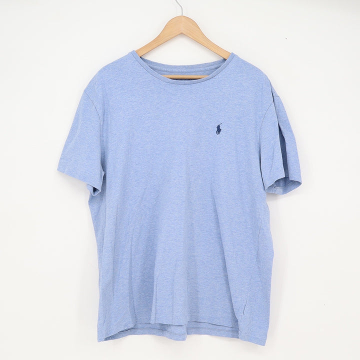 Polo Ralph Lauren T-Shirt Mens XL Crew Neck Light Blue Heathered Pony Excellent